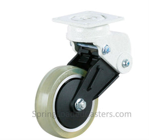 4" x 1-3/16" Shock Absorbing Plate Mount Rigid Caster - 220 Lbs. Capacity | 7M-GDS100ARF-KO