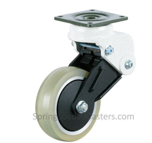 4" x 1-3/16" Shock Absorbing Plate Mount Swivel Caster - 220 Lbs. Capacity | 7M-GDS100ASF-KO