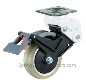 Spring Loaded Casters | 4" Spring Loaded Swivel Casters with Brake -7M-GDS100BSF-US - 7M-GDS100BSF-KO