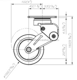 7M-GDS100ARF | 4 Inch Rigid Spring loaded caster drawing