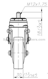 4" Spring Loaded Shock Abosrbing Stem Mount Swivel Caster Front Drawing| 7M-GDS100ASS