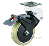 5" Spring Loaded Shock Absorbing Swivel Caster with Brake | 7M-GDS125BSF