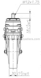 5" Spring Loaded - Shock Absorbing Stem Mount Brake Caster Front Drawing | 7M-GDS125BRS