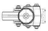 6" Spring Loaded - Shock Absorbing Rigid Caster Stem Mount Top Drawing | 7M-GDS150ARS