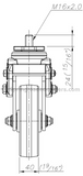6" Spring Loaded - Shock Absorbing Rigid Caster Stem Mount Front Drawing | 7M-GDS150ARS