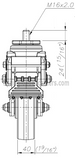 6" Spring Loaded Shock Absorbing Stem Mount Brake Caster Front Drawing | 7M-GDS150BSS