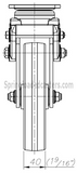 8" Spring Loaded Shock Aborbing Rigid Caster Plate Mount Front Drawing | 7M-GDS200ARF