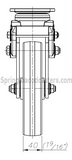8" Spring Loaded Shock Abosrbing Swivel Caster with Brake Front Drawing | 7M-GDS200BRF