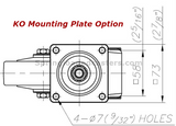 4" Spring Loaded Shock Absorbing Swivel Casters KO Plate Drawing | 7M-GDS100ASF-KO