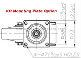 5" Spring Loaded Shock Absorbing Swivel Caster with Brake KO Plate Drawing | 7M-GDS125BRF-KO