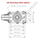 4 Inch Spring Loaded Caster with US Mounting Plate