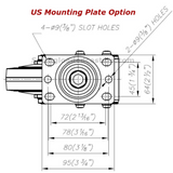 4" Spring Loaded Shock Absorbing Swivel Casters US Plate Drawing | 7M-GDS100ASF-US